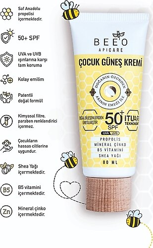 Bee'o Apicare Propolisli Çocuk Güneş Kremi 50 Faktör